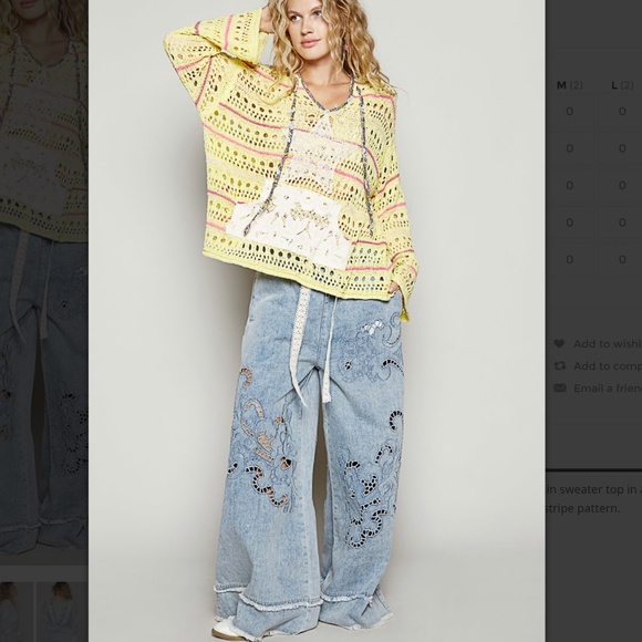 POL “ Baltimore 2” POL Woven Loop Sweater Hoodie with Crochet Patch Detail 22 - Picture 5 of 5